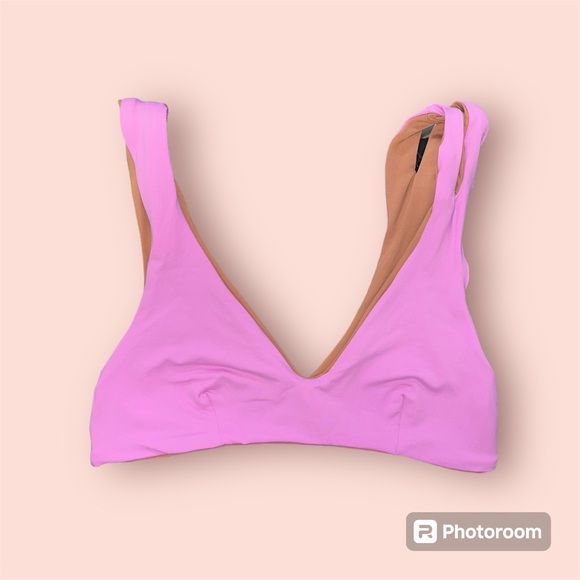 NWT L*Space One Wave Reversible Bikini Top Size S Rosebud/Putty *Top Only* - Picture 6 of 9